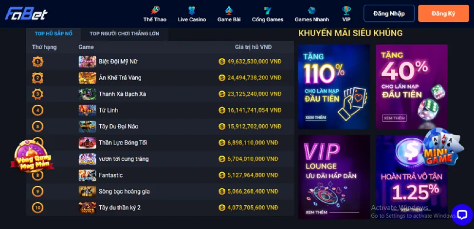 Ưu đãi casino trực tuyến